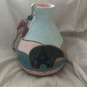 Southwestern Style Multicolor Vase with Bear